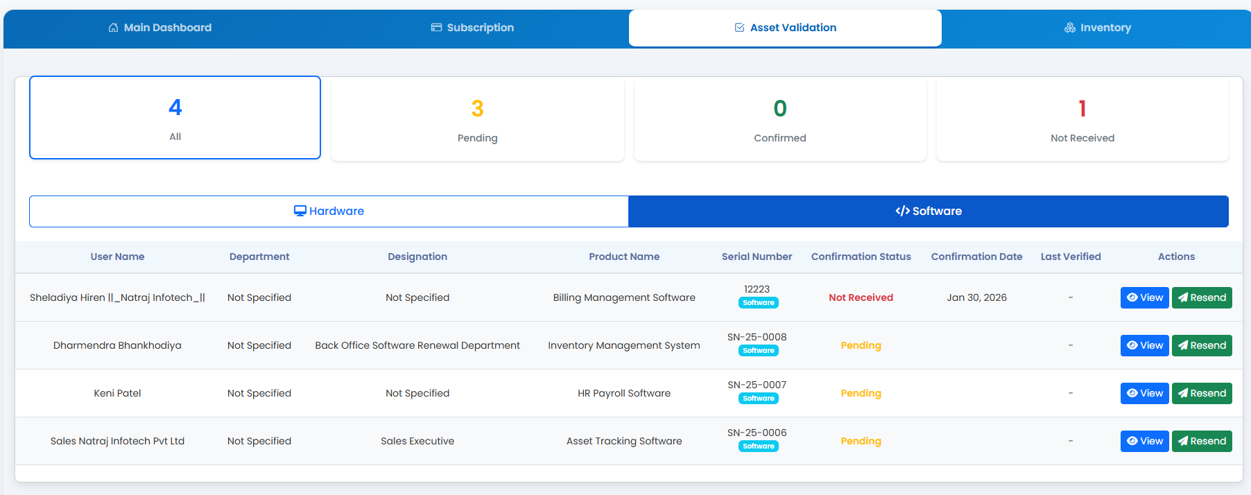 Asset Validation Dashboard