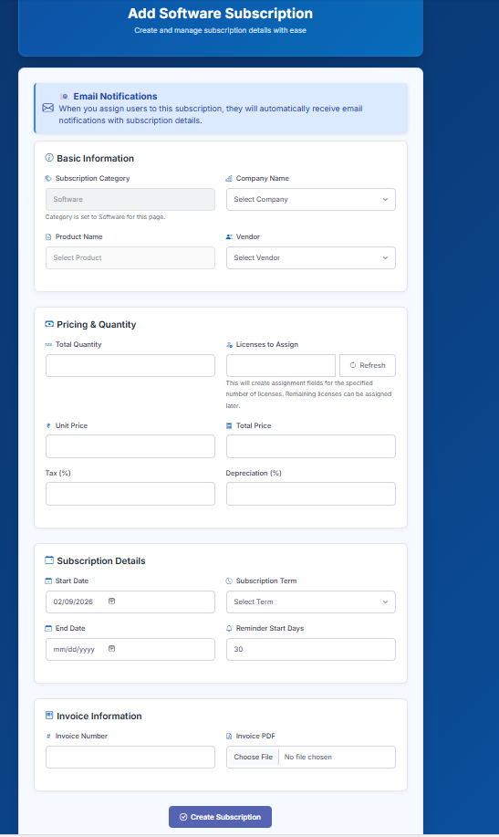 add software subscription