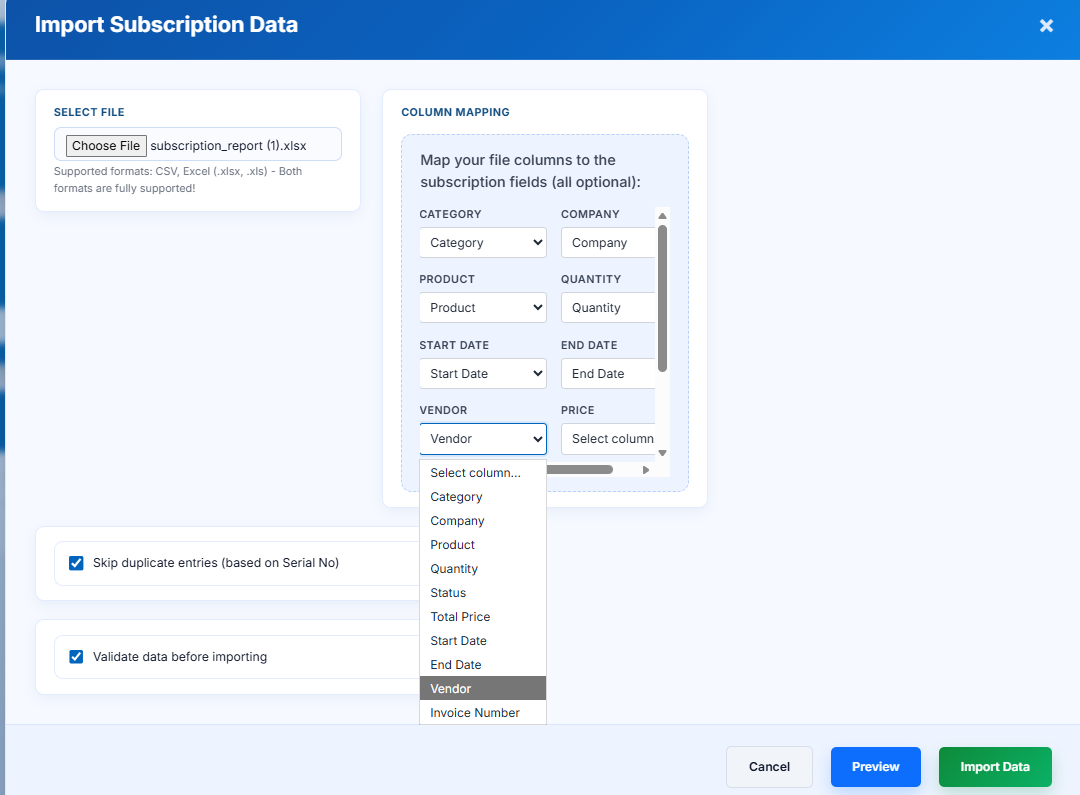 import subscription