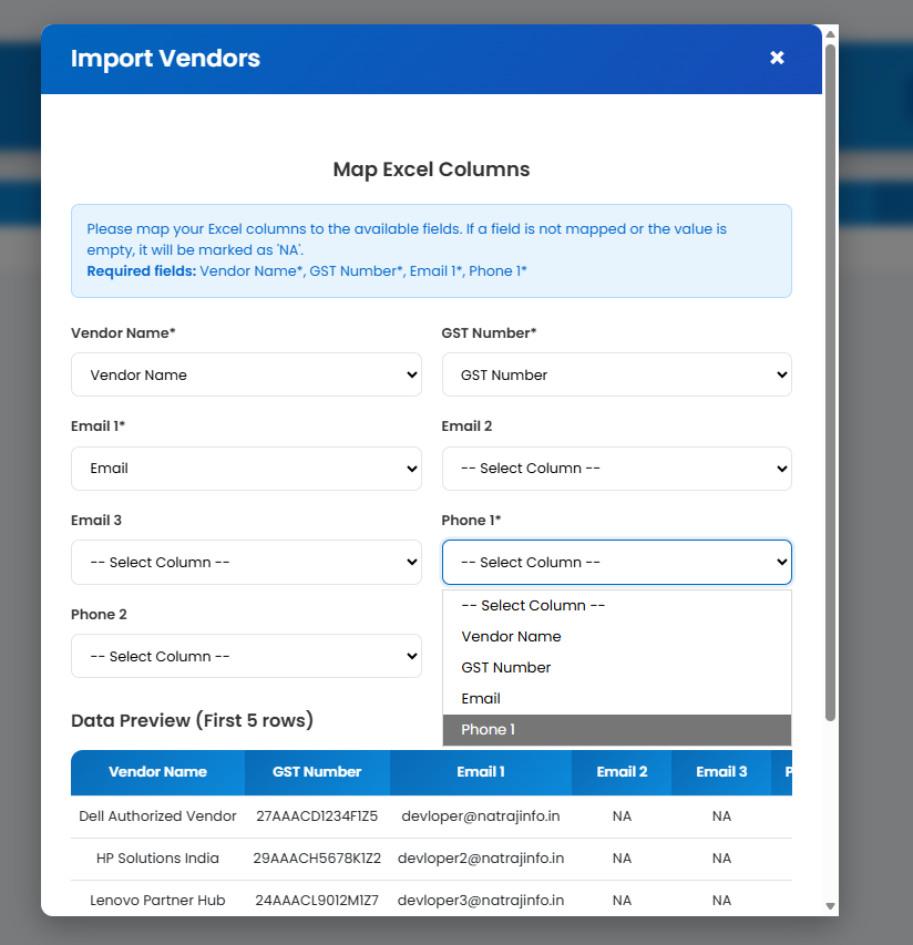 import vendors